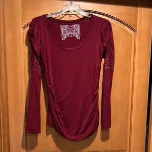 Nomads Hemp Wear Deep Red Long Sleeve Top